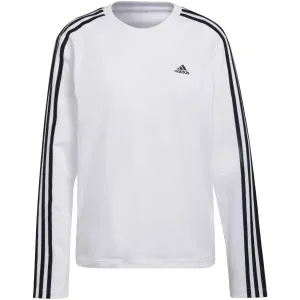 adidas 3S LS T Langärmliges Damenshirt, weiß, veľkosť L