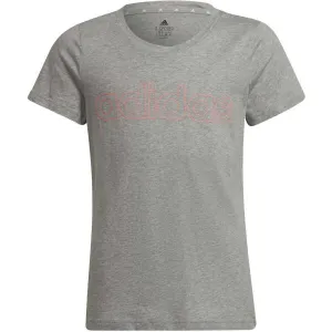 adidas LIN T Mädchenshirt, grau, veľkosť 164