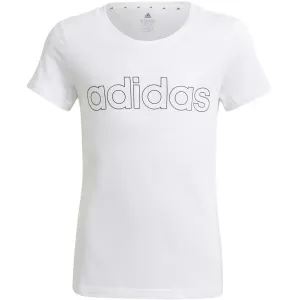 adidas LIN TEE Mädchen Shirt, weiß, veľkosť 128