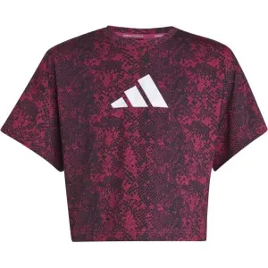 adidas TI AOP TEE Mädchen Sportshirt, rosa, veľkosť 128