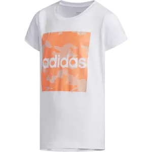 adidas YG CAMO TEE Mädchen Shirt, weiß, größe 128