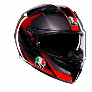 AGV K3 E2206 Mplk Striga Black Grey Red Full Face Helmet Größe M