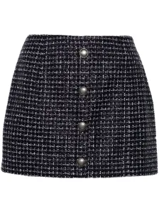 ALESSANDRA RICH - Sequin Checked Tweed Mini Skirt #1544797