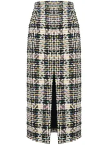 ALEXANDER MCQUEEN - Checked Tweed Midi Skirt #1325670