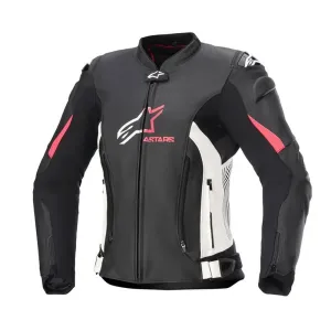 Alpinestars Stella GP Plus V4 Leather Jacket Black White Diva Pink Größe 40