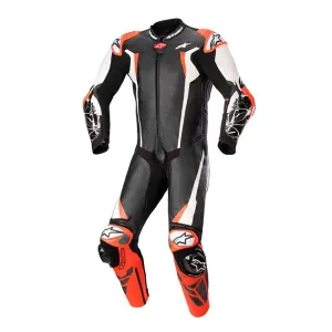 Alpinestars Racing Absolute V2 1 Pc Leather Suit Black White Red Fluo Größe 46