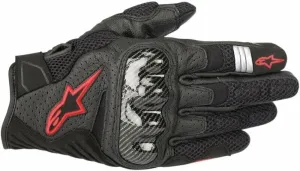Alpinestars SMX-1 Air V2 Gloves Black/Red Fluorescent S Motorradhandschuhe