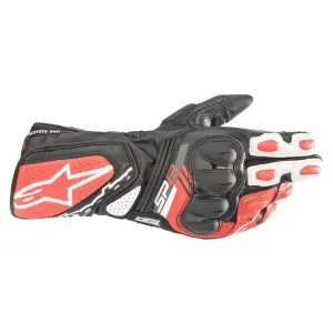 Alpinestars SP-8 V3 Schwarz Weiß Bright Rot Handschuhe Größe S