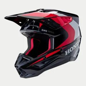 Alpinestars Honda S-M5 Helmet Ece 22.06 Black Red Glossy Größe XL
