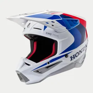 Alpinestars Honda S-M5 Helmet Ece 22.06 White Blue Red Glossy Größe XS