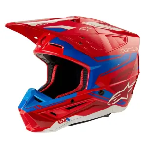 Alpinestars S-M5 Action 2 Helmet Ece 22.06 Bright Red Blue Glossy Größe M