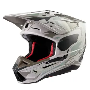 Alpinestars S-M5 Mineral Helmet Ece 22.06 Warm Gray Celadon Green Glossy Größe L