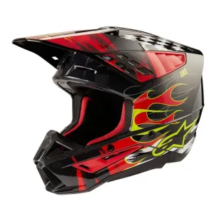 Alpinestars S-M5 Rash Helmet Ece 22.06 Dark Gray Bright Red Glossy Größe XL