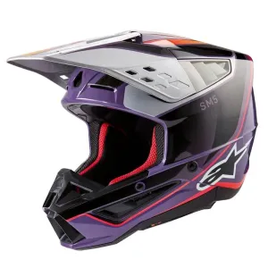 Alpinestars S-M5 Sail Helmet Ece 22.06 Violet Black Silver Glossy Größe XL