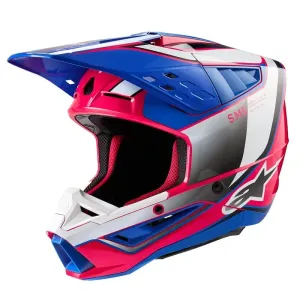 Alpinestars S-M5 Sail Helmet Ece 22.06 White Diva Pink Enamel Blue Gl Größe XS