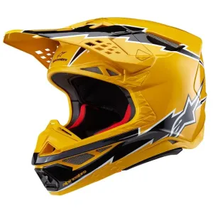Alpinestars Supertech S-M10 Ampress Helmet Ece 22.06 Black Yellow Glossy Größe XL