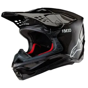 Alpinestars Supertech S-M10 Solid Helmet Ece 22.06 Black Glossy Carbon Größe XS