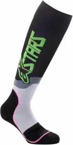 Alpinestars Socken MX Plus-2 Socks Black/Green Neon/Pink Fluorescent M