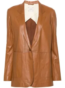 ALYSI - Metallic Leather Single-breasted Jacket #1546915