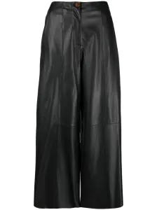 ALYSI - Leather Cropped Trousers