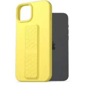 AlzaGuard Liquid Silicone Case with Stand für iPhone 15 Plus gelb