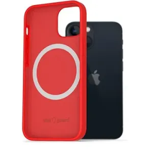 AlzaGuard Silikonhülle kompatibel mit Magsafe iPhone 13 Mini rot