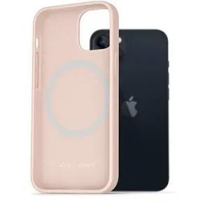 AlzaGuard Silikonhülle kompatibel mit Magsafe iPhone 13 rosa