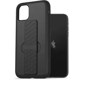 AlzaGuard Liquid Silicone Case mit Ständer für iPhone 11 - schwarz