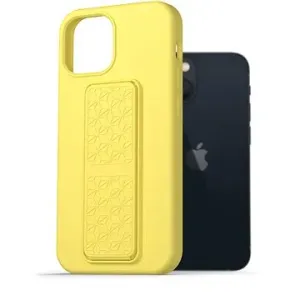 AlzaGuard Liquid Silicone Case mit Ständer für iPhone 13 Mini - gelb