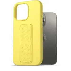AlzaGuard Liquid Silicone Case mit Ständer für iPhone 13 Pro - gelb