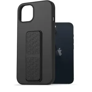 AlzaGuard Liquid Silicone Case mit Ständer für iPhone 13 - schwarz