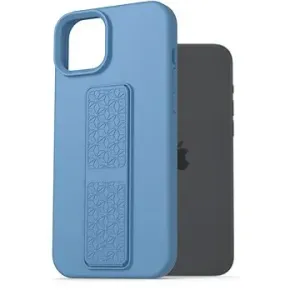 AlzaGuard Liquid Silicone Case with Stand für iPhone 15 Plus blau