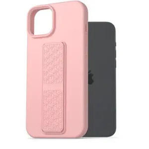 AlzaGuard Liquid Silicone Case with Stand für iPhone 15 Plus rosa