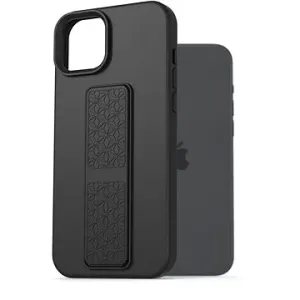 AlzaGuard Liquid Silicone Case with Stand für iPhone 15 Plus schwarz