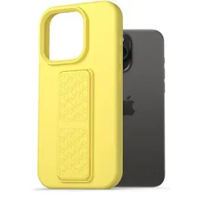 AlzaGuard Liquid Silicone Case with Stand für iPhone 15 Pro Max gelb