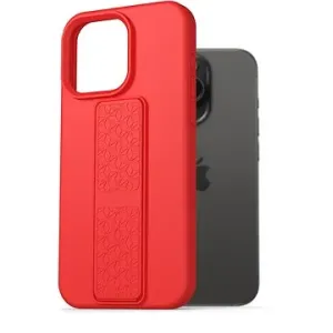 AlzaGuard Liquid Silicone Case with Stand für iPhone 15 Pro rot