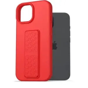 AlzaGuard Liquid Silicone Case with Stand für iPhone 15 rot