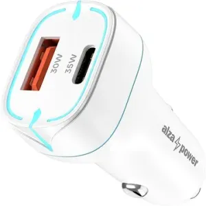 AlzaPower Car Charger P200 USB-A + USB-C Power Delivery 35W weiß