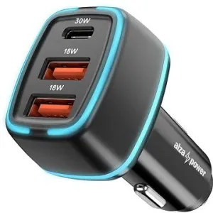 AlzaPower Car Charger P220 USB-A + USB-C Power Delivery 30W schwarz