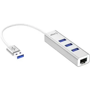 AlzaPower AluCore USB-A (M) für 3 × USB-A (F) mit LAN - Silber