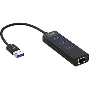 AlzaPower Core USB-A (M) für 3 x USB-A (F) mit LAN - schwarz