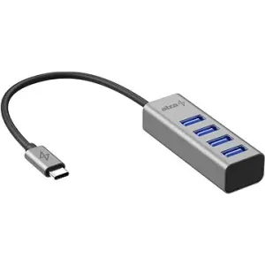 AlzaPower AluCore USB-C (M) auf 4 × USB-A (F) - space gray