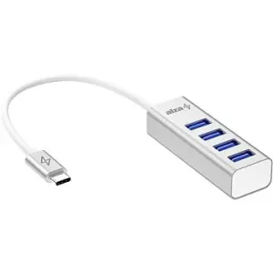 AlzaPower AluCore USB-C (M) für 4 × USB-A (F) - Silber