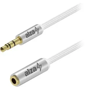 AlzaPower AluCore Audio 3.5mm Jack (M) to 3.5mm Jack (F) 1m silber