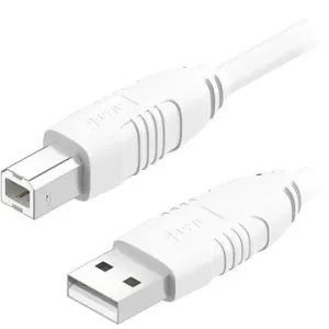 AlzaPower LinkCore USB-A to USB-B 1m - weiß