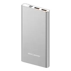 AlzaPower Metal 10000mAh Fast Charge + PD3.0 Silber