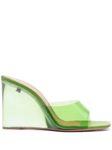 AMINA MUADDI - Lupita Glass Wedge Sandals #213029
