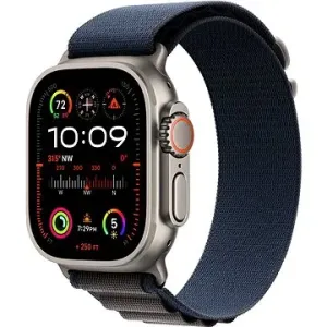 Apple Watch Ultra 2 49mm Titan-Gehäuse mit blauem Alpine Loop - Large