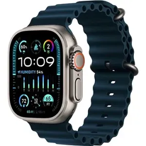 Apple Watch Ultra 2 49mm Titan-Gehäuse mit blauem Ocean Armband