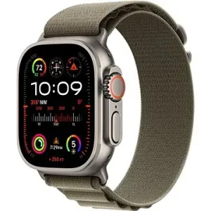 Apple Watch Ultra 2 49mm Titan-Gehäuse mit olivefarbenem Alpine Loop - Large